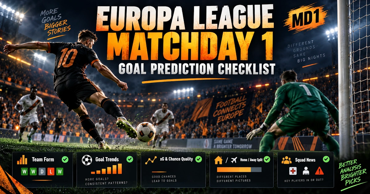 Europa League Matchday 1: Goal Prediction Checklist