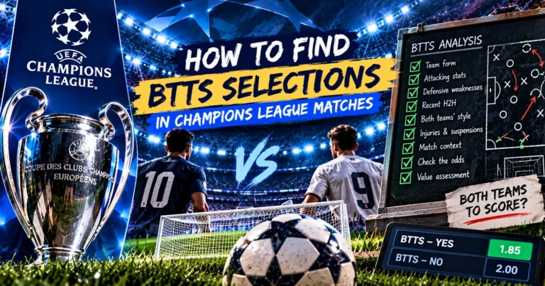 How to Find BTTS Selections in Champions League Matches